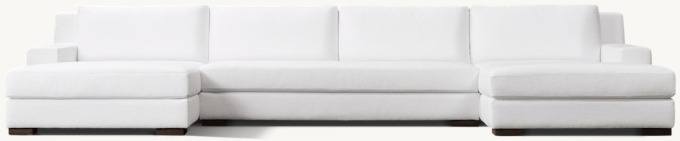 Modena Track Arm U-Chaise Bench-Seat Sectional