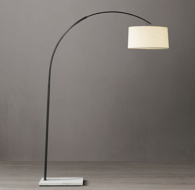 Front view of Arc Floor Lamp - White Marble 