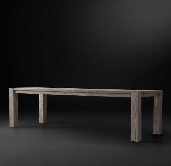 Front view of Reclaimed Oak Parsons Rectangular Dining Table 