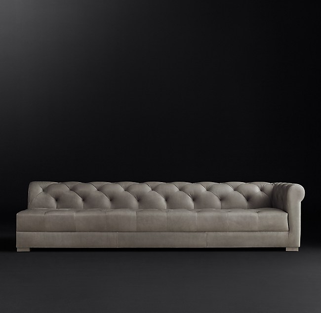 Modena Chesterfield Leather Right Arm Sofa, Modena Chesterfield Leather Sofa
