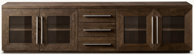 Machinto Glass 4-door Media Console With Drawers
