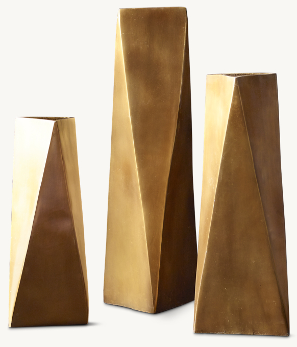 Brass Geometric Vase 