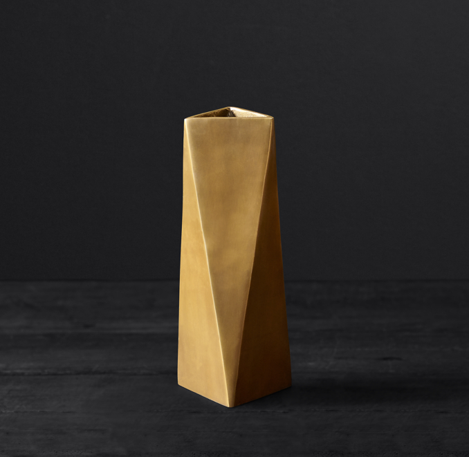 Brass Geometric Vase - Small