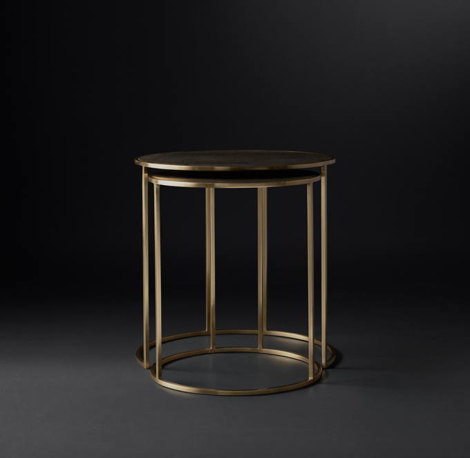 Pierce Shagreen Round Nesting Side Tables