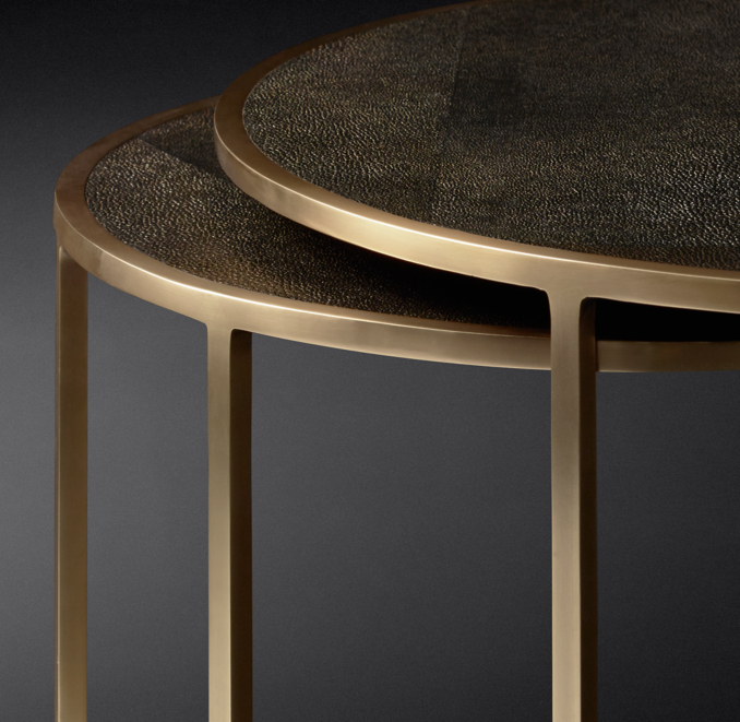 Pierce Shagreen Round Nesting Side Tables