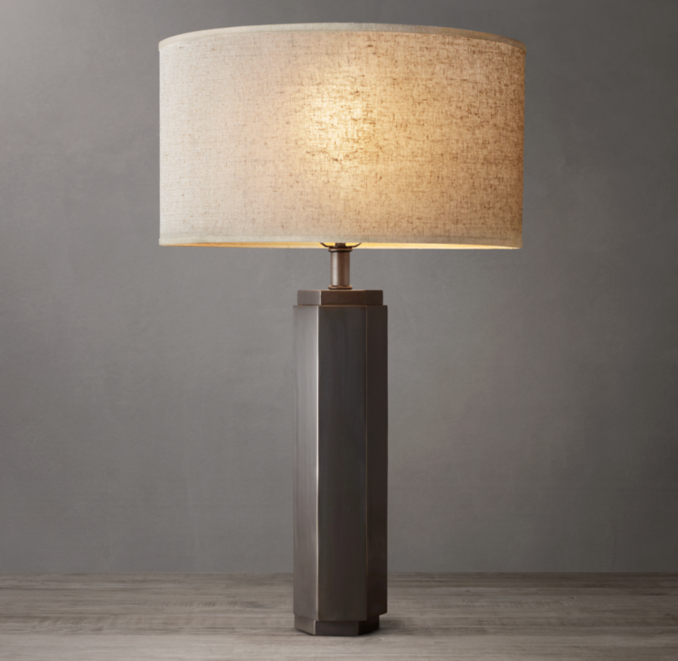 Front view of Hexagonal Column Table Lamp 