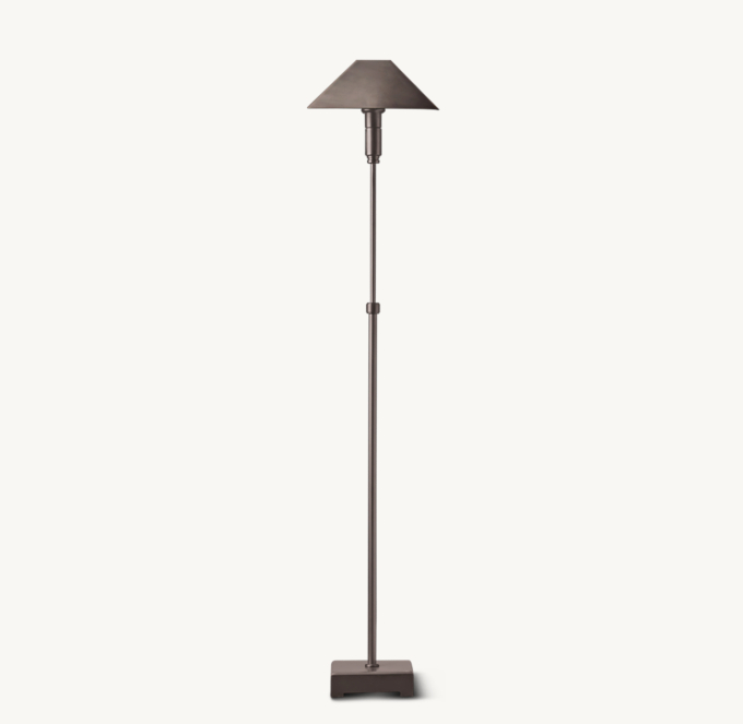 Pyramid Metal Shade Telescoping Floor Lamp