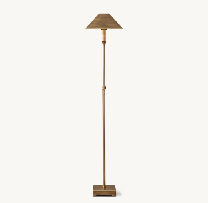 Pyramid Metal Shade Telescoping Floor Lamp