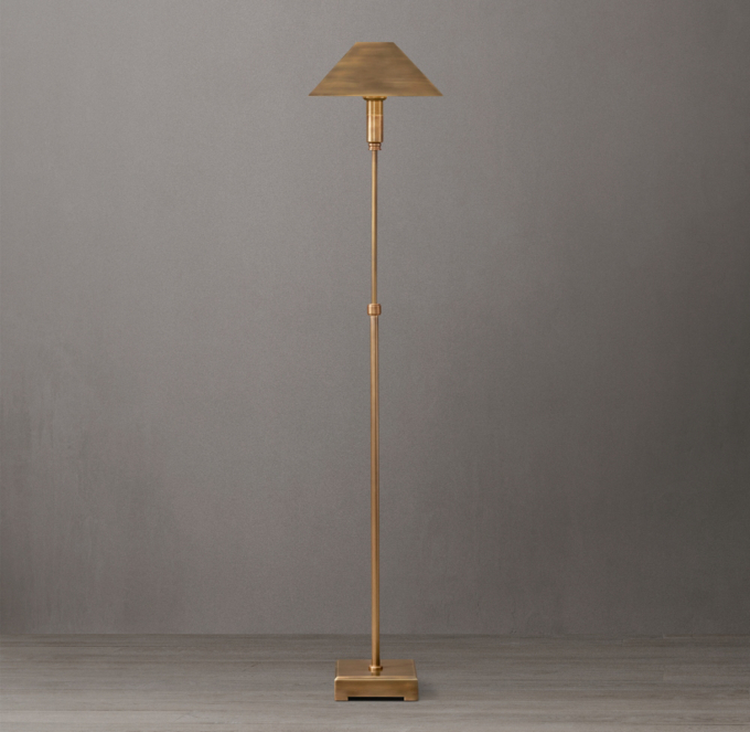 Pyramid Metal Shade Telescoping Floor Lamp