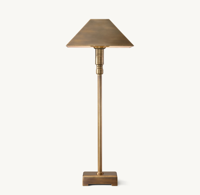 Pyramid Metal Shade Telescoping Table Lamp