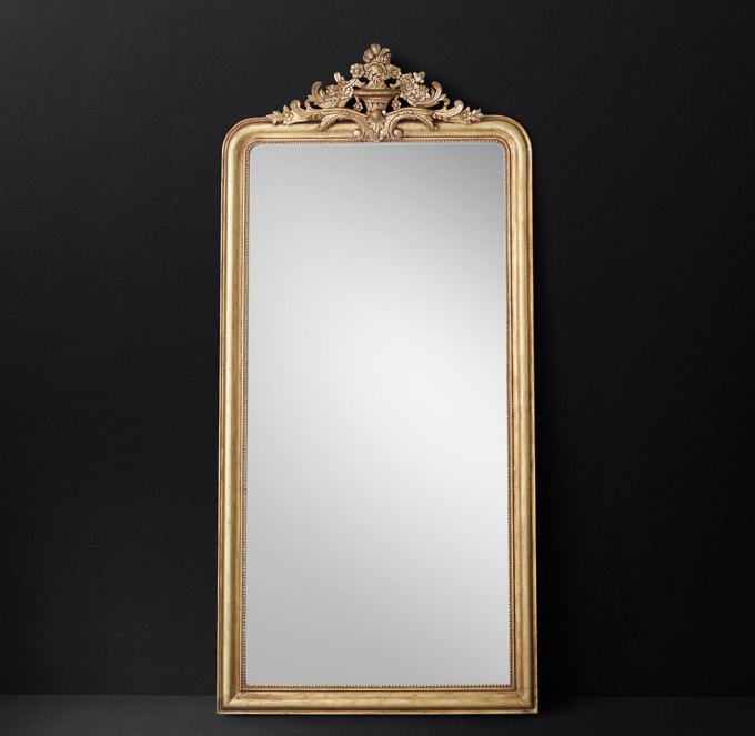 Etched Gold Finish Louis Philippe Mirror For Sale