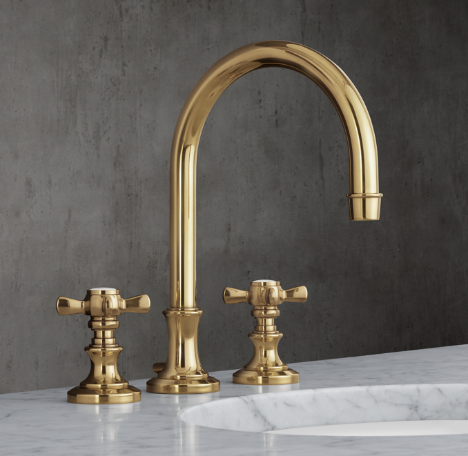 Lugarno CrossHandle 8" Widespread Gooseneck Faucet