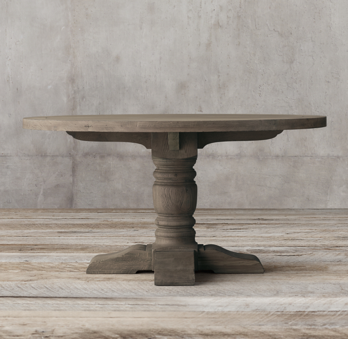 Front view of 1930S French Farmhouse Round Dining Table 
