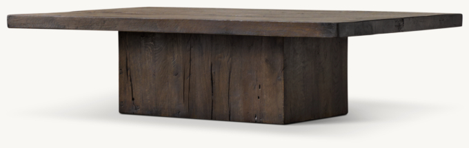Reclaimed russian oak plinth coffee table hotsell