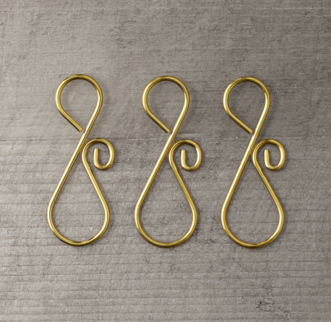 Brass Ornament Hooks (set of 50)