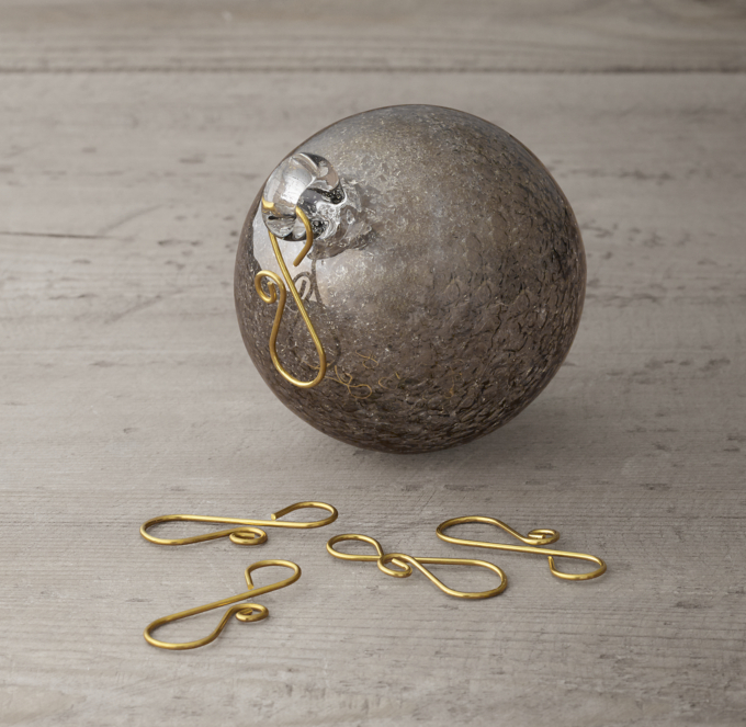 Brass Ornament Hooks (Set of 50)