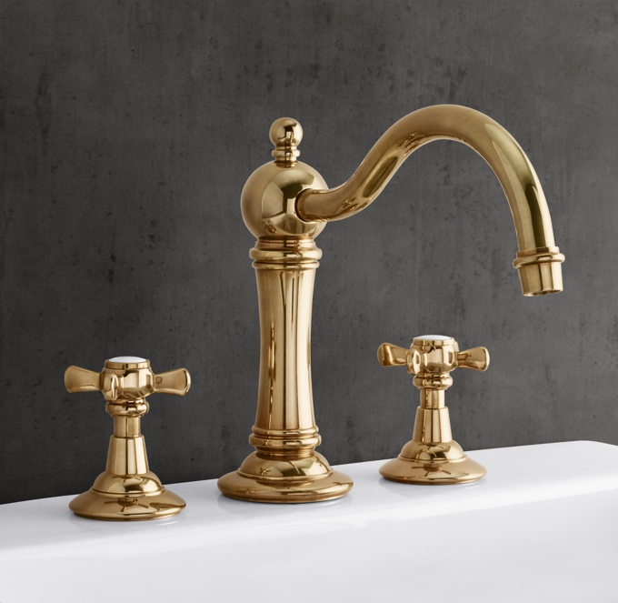 Vintage Cross-Handle Deck-Mount Tub Fill