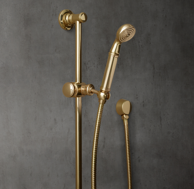 Three Quarter view of Lugarno Wall-Mount Handheld Shower 
