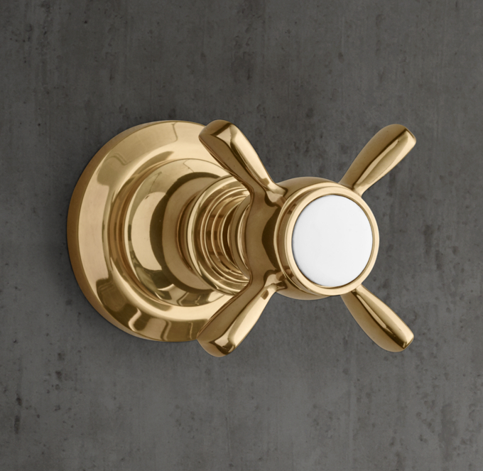 Lugarno Cross-Handle Flow Control Valve & Trim Set for Thermostatic Systems
