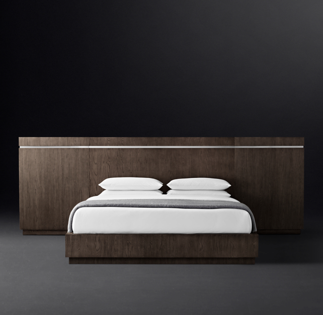 Bezier Wide extended Headboard Platform Bed