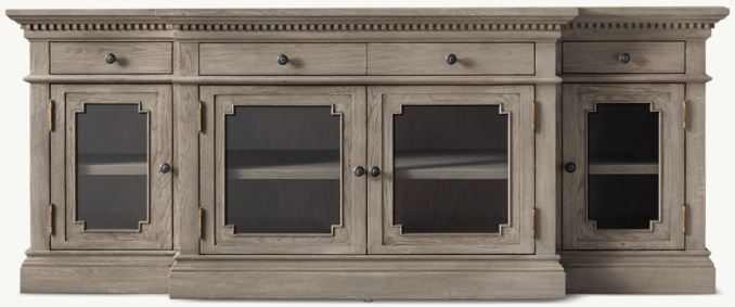 Front view of St. James Glass 80" Media Console 