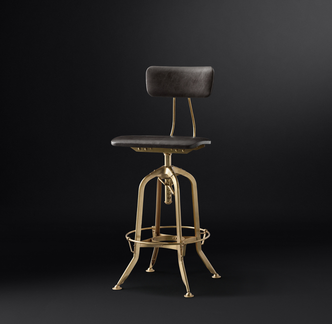 Vintage Toledo Leather Bar Chair