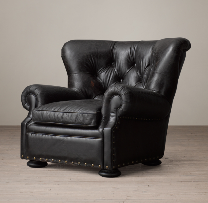 Churchill Leather Chair With Nailheads