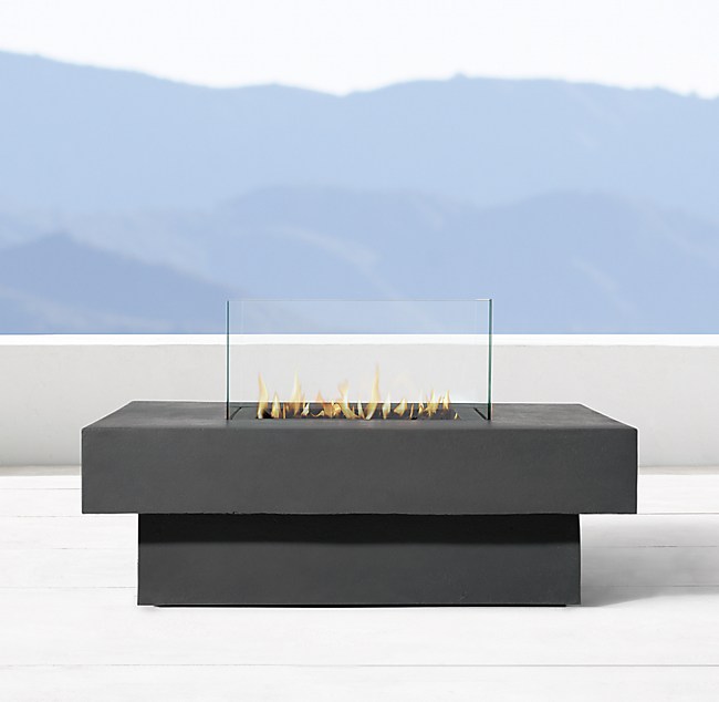 Makena Square Fire Table, Restoration Hardware Gas Fire Pit