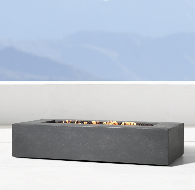 Topanga Propane Rectangular Fire Table