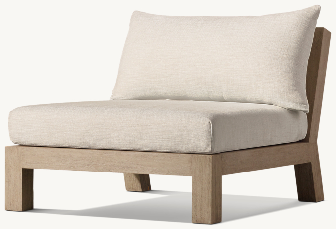 Cushions (sold separately) shown in Natural Perennials® Textured Linen Weave.
