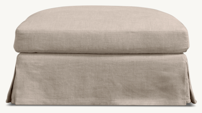 Belgian Slipcovered Track Arm Ottoman