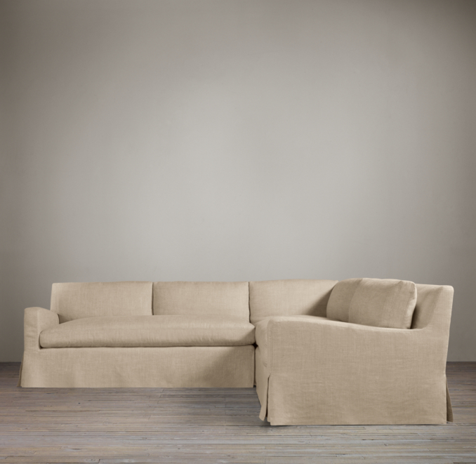 Belgian Slope Arm Slipcovered Corner Sectional