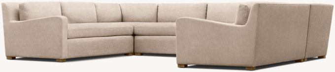 Belgian Slope Arm Upholstered U-Sofa Sectional