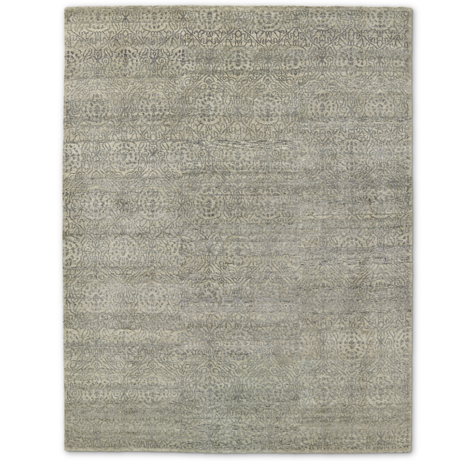 Overhead view of Ankara Rug - Marled Grey 