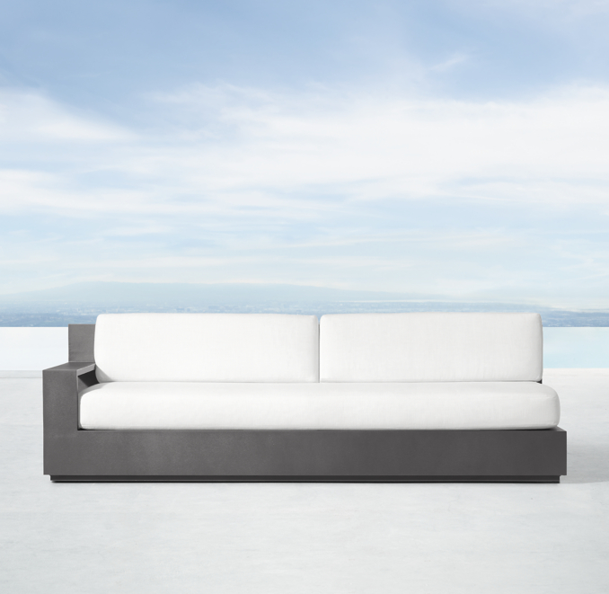 Front view of Marbella Luxe Three-Seat Left/Right-Arm Sofa Cushions 