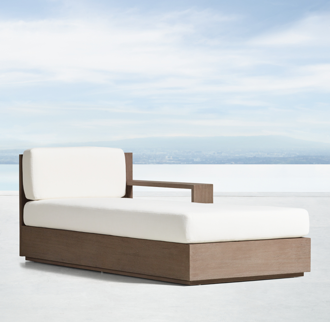 Marbella Teak Luxe Right Arm Chaise Cushions