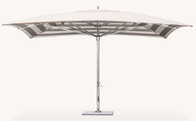 Front view of Tuuci® Ocean Master Max Colorblock Umbrella - Awning Stripe 