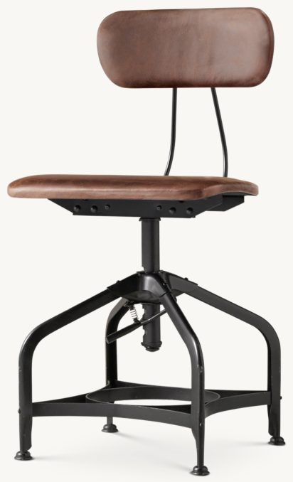 1940s Vintage Toledo Leather Dining Chair | RH