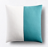 Sunbrella Modern Colorblock Two-Band Square Pillow Cover - Turquoise