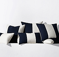 Sunbrella Modern Colorblock Pillow Cover - Navy