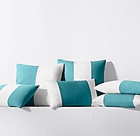 Sunbrella Modern Colorblock Pillow Cover - Turquoise