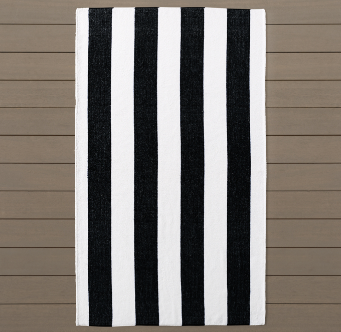 beach towel black and white