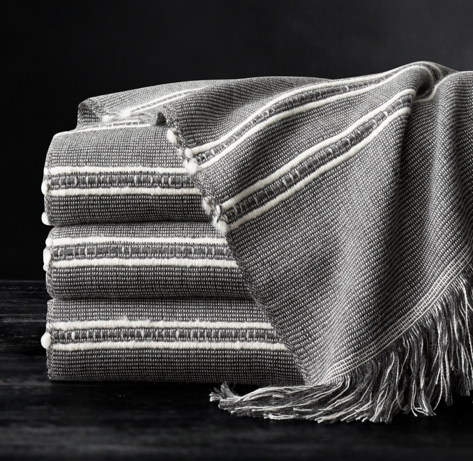 Alpaca Corded Stripe Throw