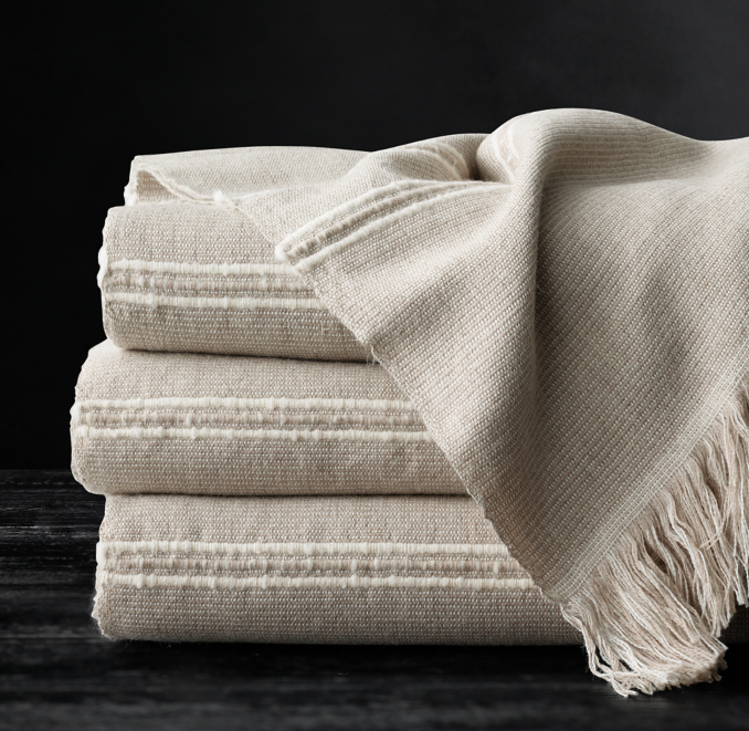 Alpaca Corded Stripe Throw
