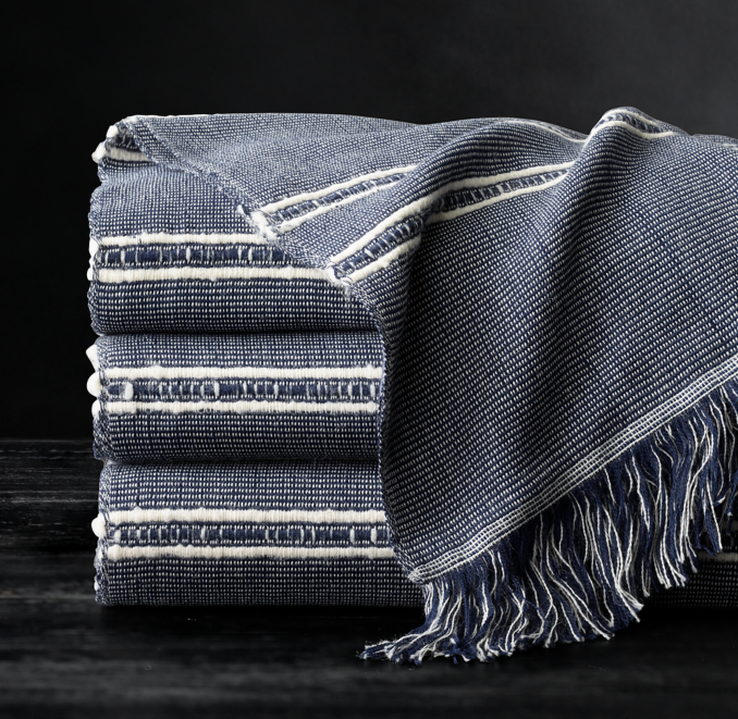 Front view of Alpaca Corded Stripe Throw 