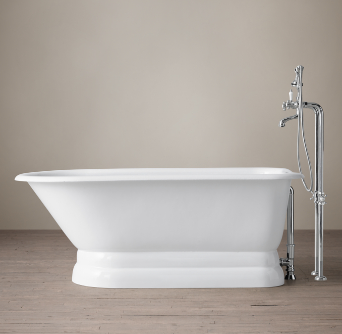 Classic Victorian Skirted Base Soaking Tub with CrossHandle Tub Fill
