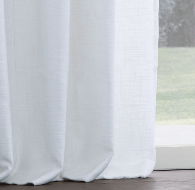 Front view of Italian Textured Weave Drapery - 2-Fold Tailored-Pleat 