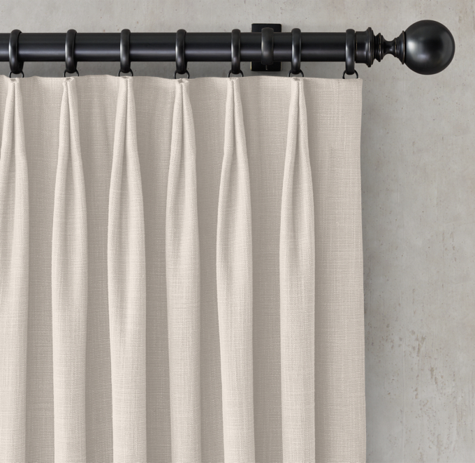 Italian Textured Weave Drapery - 2-Fold Tailored-Pleat