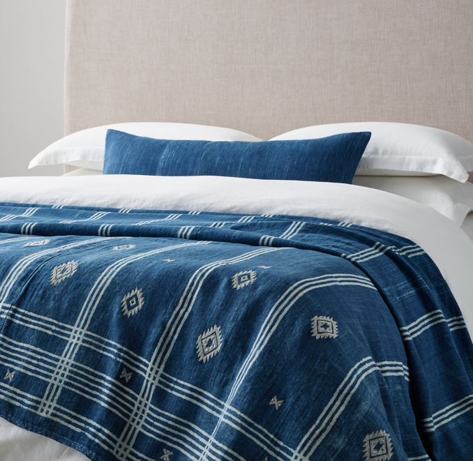 Handcrafted Tribal Linen Oversized Bed Throw