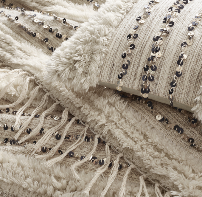 Moroccan Wedding Striped Oversized Bed Throw